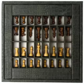 Exclusive chess made of leather "Alligator" hacks